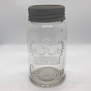 Vintage Crown Mason Jar 1929